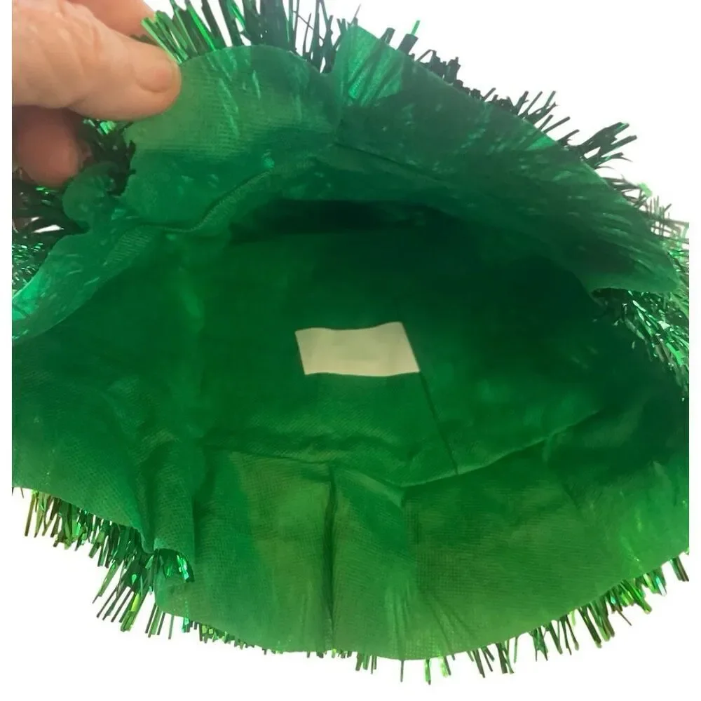 LAST ONE!!! Christmas Tree Novelty Party Hat Green Tinsel Star Topper Adult